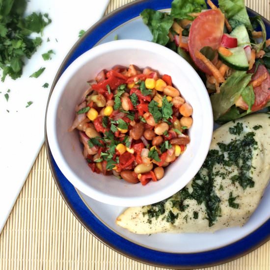 Garlic Chicken & Mixed Bean Salad