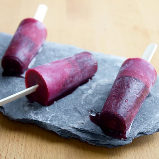Blackberry-Basil Coconut Popsicles