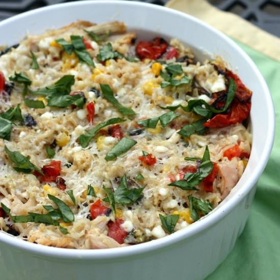Summer Vegetable and Rice Casserole