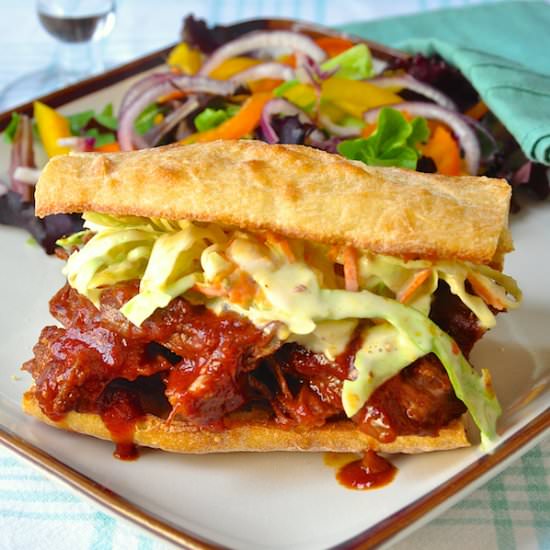 Honey BBQ Pulled Beef Sandwiches