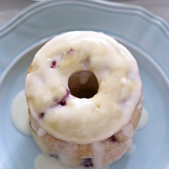 Baked Cherry Vanilla Bean Doughnuts