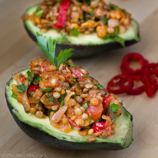 Avocado with Smoky Lentils Salad
