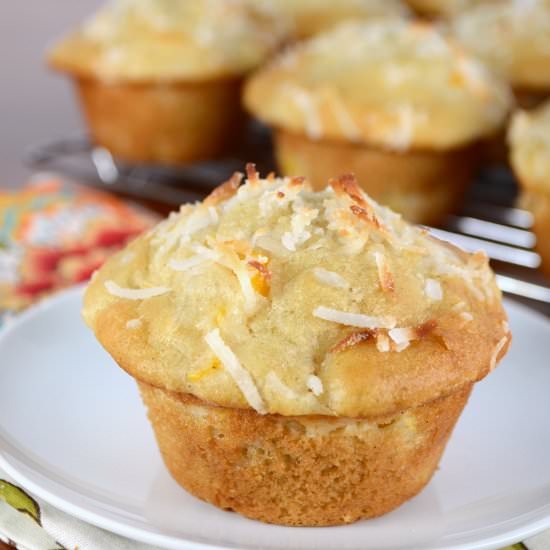 Coconut Peach Muffins