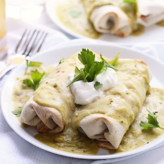 Fajita Burritos with Sour Cream