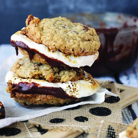 Bourbon Bacon S’mores Cookies