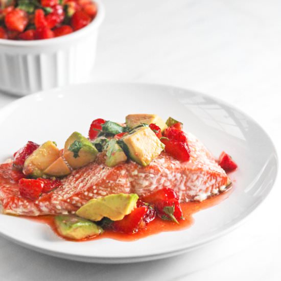 Salmon with Strawberry Salsa