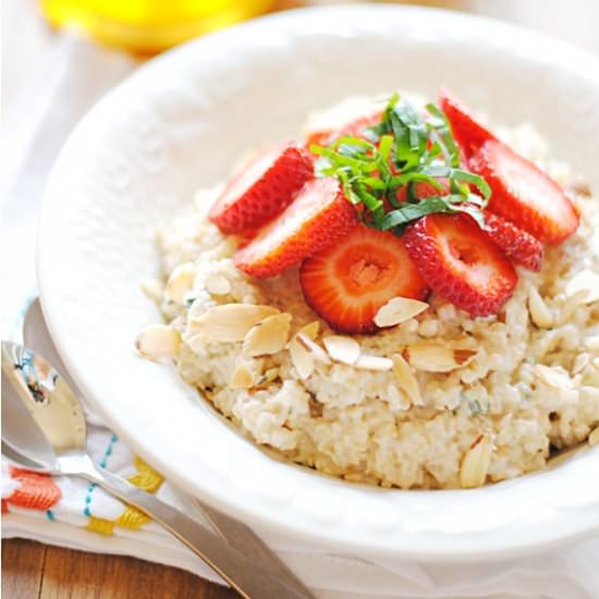 Strawberry Basil Oatmeal