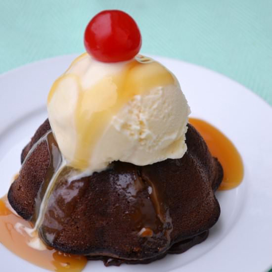 Molten Chocolate Caramel Cake