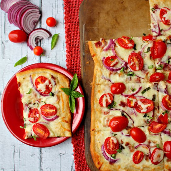 White Pizza with Bacon and Tomatoes