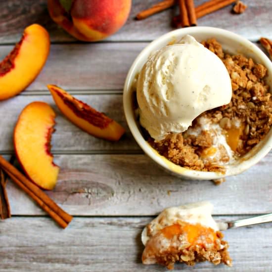Peach Crisp Cinnamon Pecan Crumble