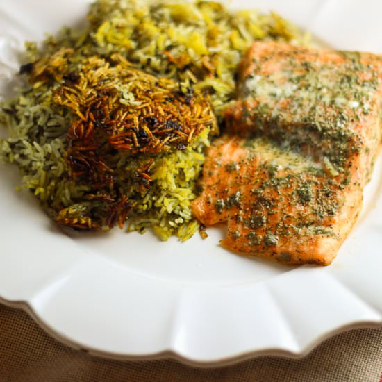 Herbed Rice with Salmon