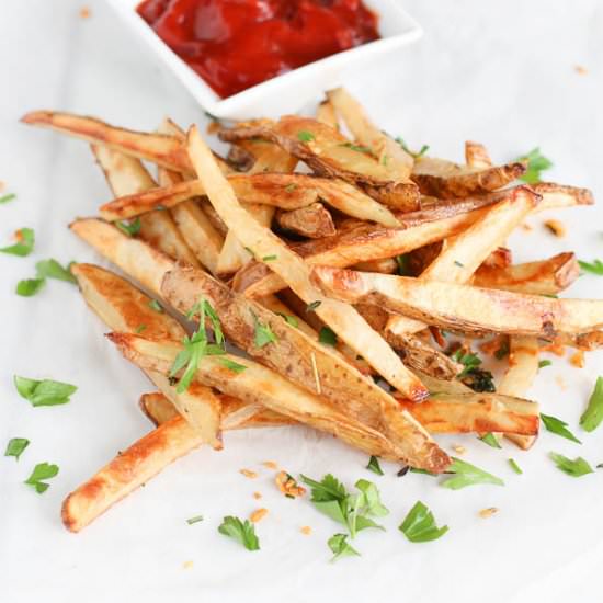 Baked Crispy Garlic Potato Fries