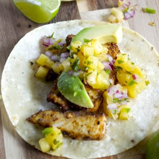 Fish Tacos with Pineapple Salsa