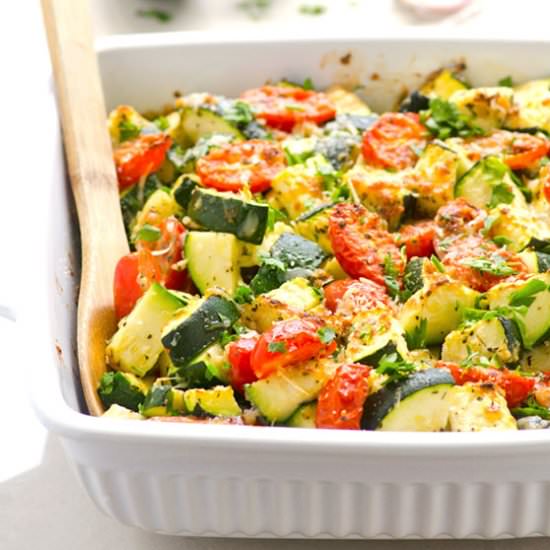 Parmesan Zucchini Tomato Bake
