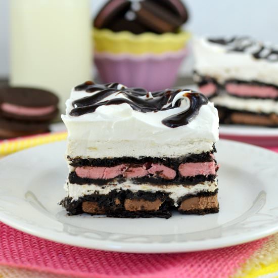 Oreo Banana Split Ice Box Cake