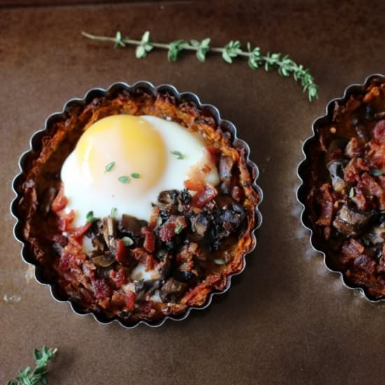Mushroom, Bacon, and Egg Tart