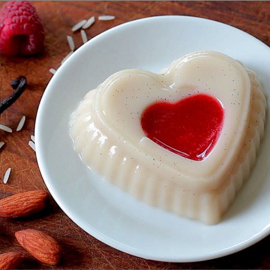 Vegan Vanilla Pudding w/ Raspberry