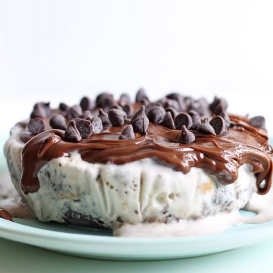 Oven Free Brownie Ice Cream Cake
