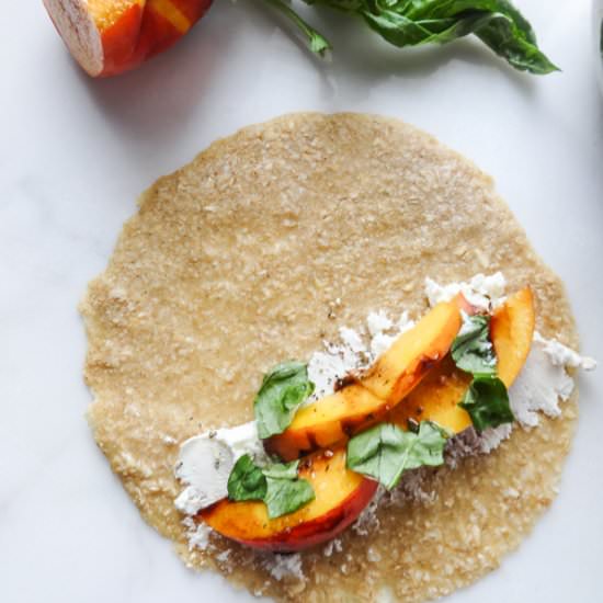 Peach & Goat Cheese Oat Crepes