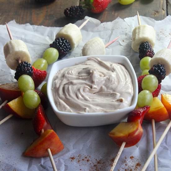 Rainbow Fruit Kabobs and Creamy Dip