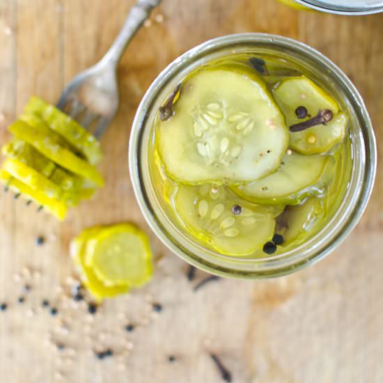 Sweet Pickled Cucumber Slices