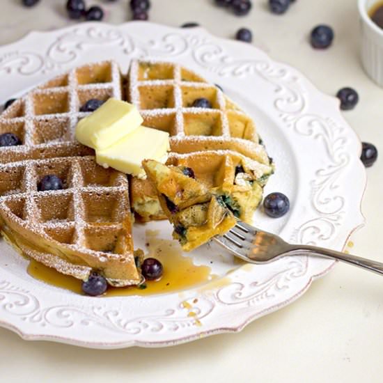 Sour Cream Yogurt Blueberry Waffles