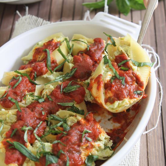 Pesto Chicken Stuffed Shells