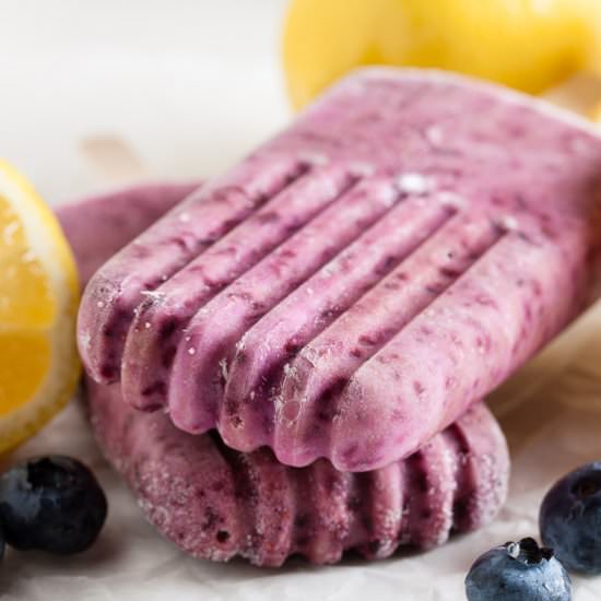 Blueberry Lemon Yogurt Popsicles