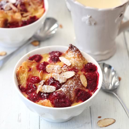 Croissant Puddings with Raspberries