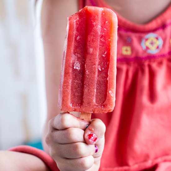 2 Ingredient Strawberry Popsicles