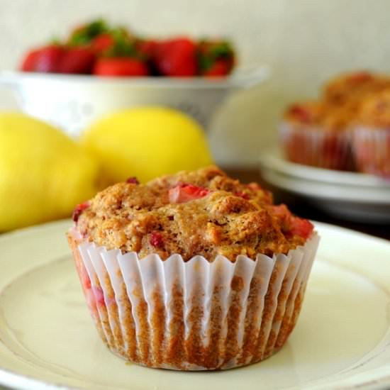 Whole Grain Strawberry Muffins