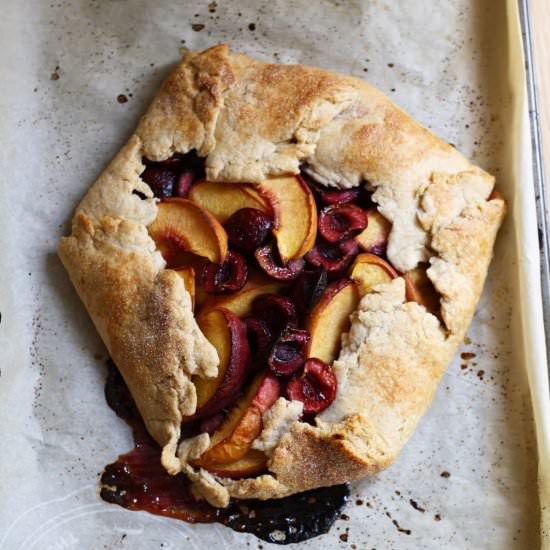 Cherry + Peach Summer Galette