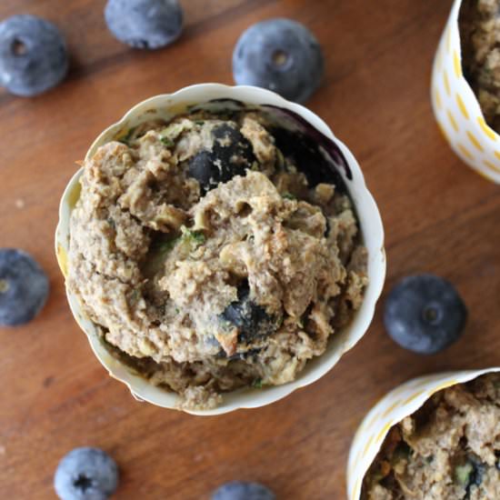 Zucchini Blueberry Oat Muffins