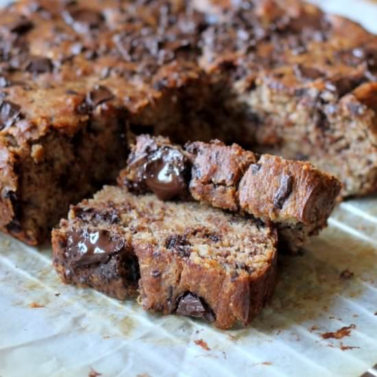 Paleo Chocolate Chunk Banana Bread