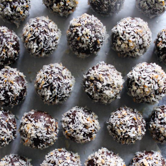 Chocolate & Coconut Donut Holes