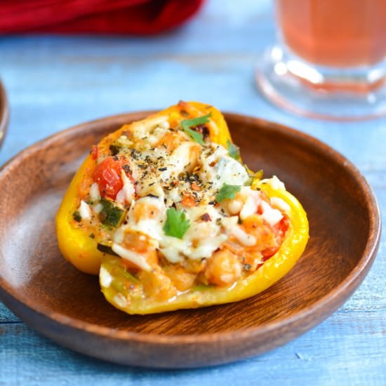 Chicken and Chickpea Stuffed Pepper