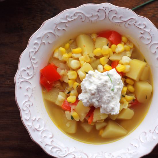 Summer vegetable corn chowder