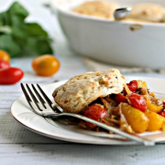 Tomato Cobbler w/Gorgonzola Biscuit
