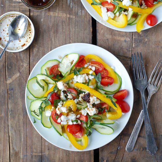 Zucchini Ribbon Mediteranean Salad