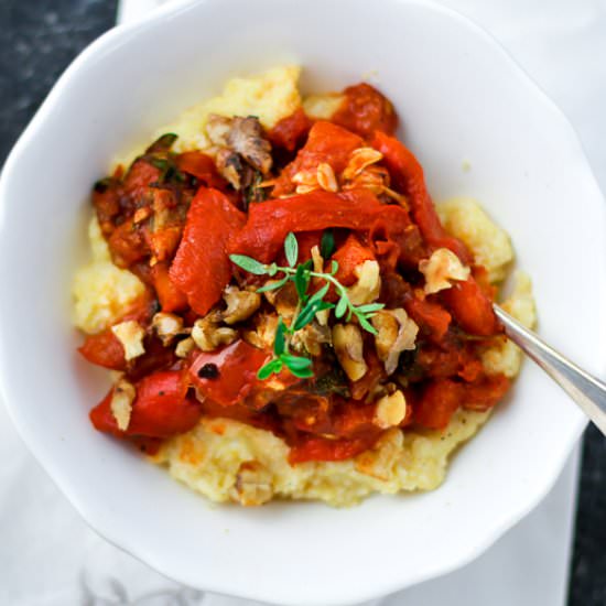 Creamy Polenta with Roasted Veggies