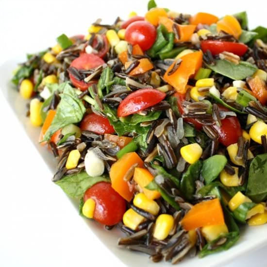 Wild Rice Spinach Salad