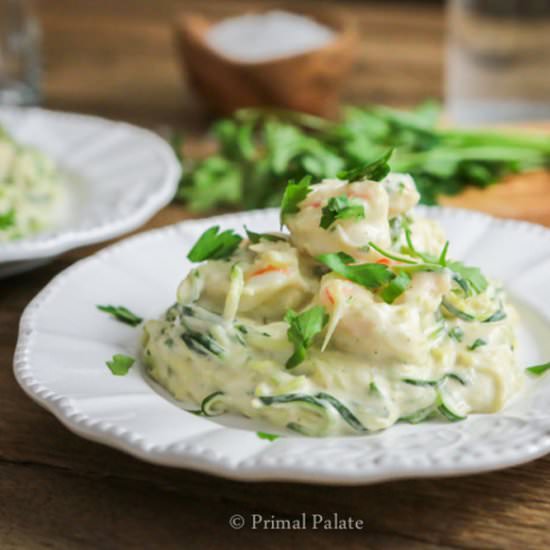 Shrimp Alfredo with “Zoodles”