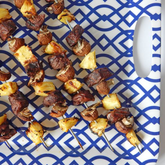 Grilled Pineapple Steak Skewers