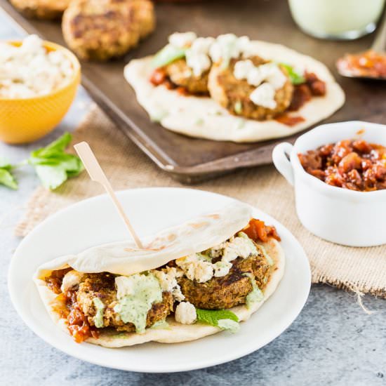 Za’atar Chickpea Burgers w/Chutney