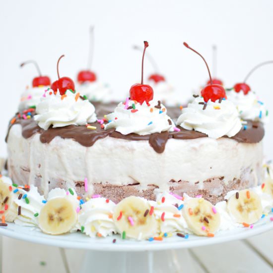 Banana Split Ice Cream Cake