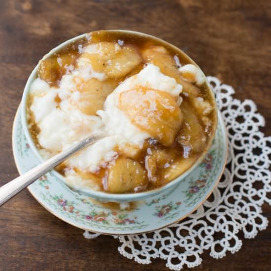 Bananas Foster Rice Pudding