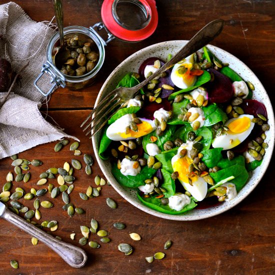 Beetroot and Spinach Salad