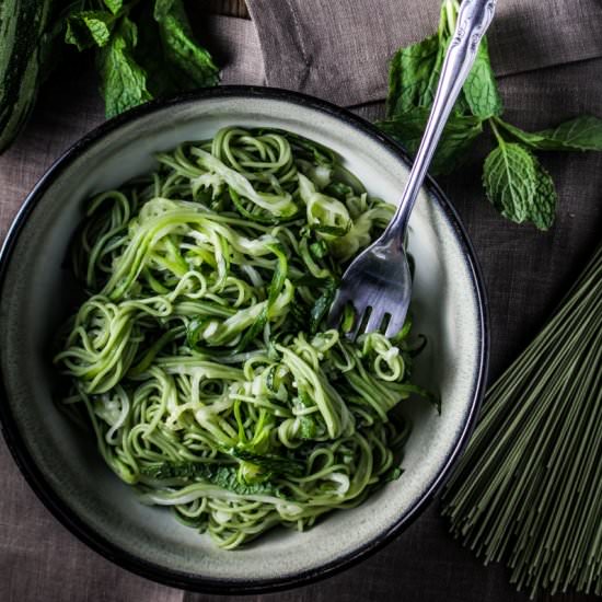 Green Tea and Zucchini Noodles