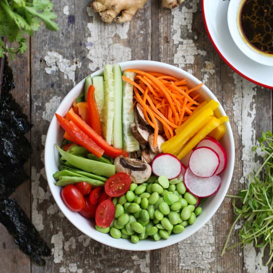 Deconstructed Vegetable Sushi Bowl