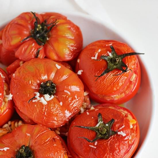 Stuffed Tomatoes with Pearl Barley